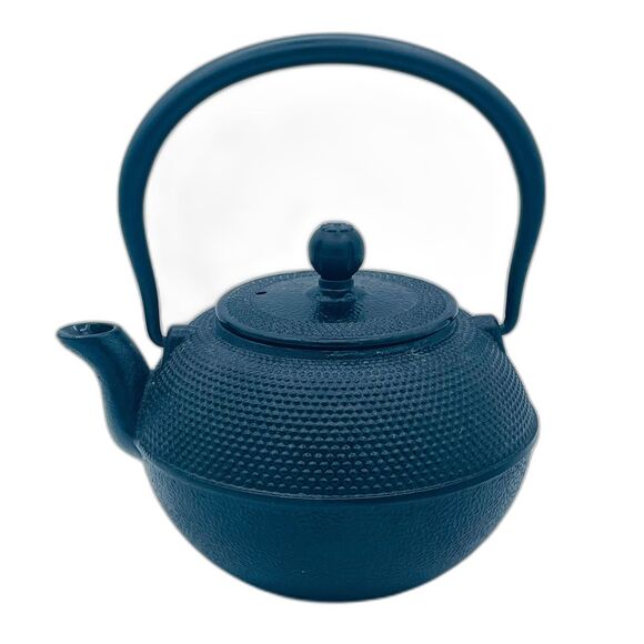 Vintage Japanese Nambu Tekki Cast Iron Teapot Tetsubin Arare Hobnail Black